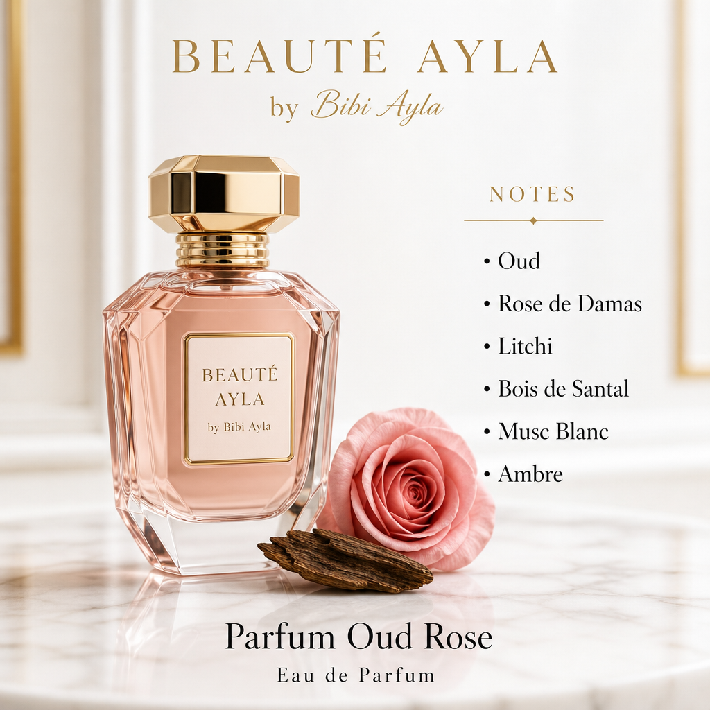 Parfum Oud Rose Beauté Ayla — eau de parfum oud et rose de Damas, liste des notes